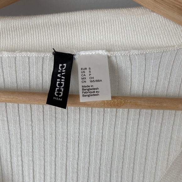 H&M Cream Ribbed Long Sleeve Top - Picture 2 of 5